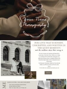 High-end design relies heavily on silence and generous spacing to create a luxury, editorial feeling. A website design mockup for a wedding photographer featuring an editorial layout with generous padding, an elegant serif headline, and minimalist sections.